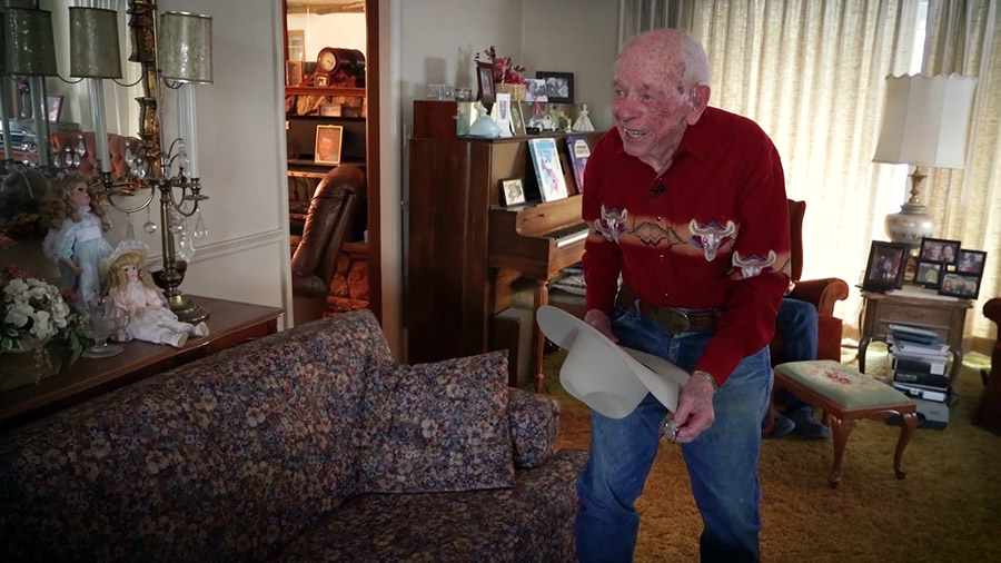 King Green showing off his horse riding outfit. With over 100 years of life experience, he has some insight to share.