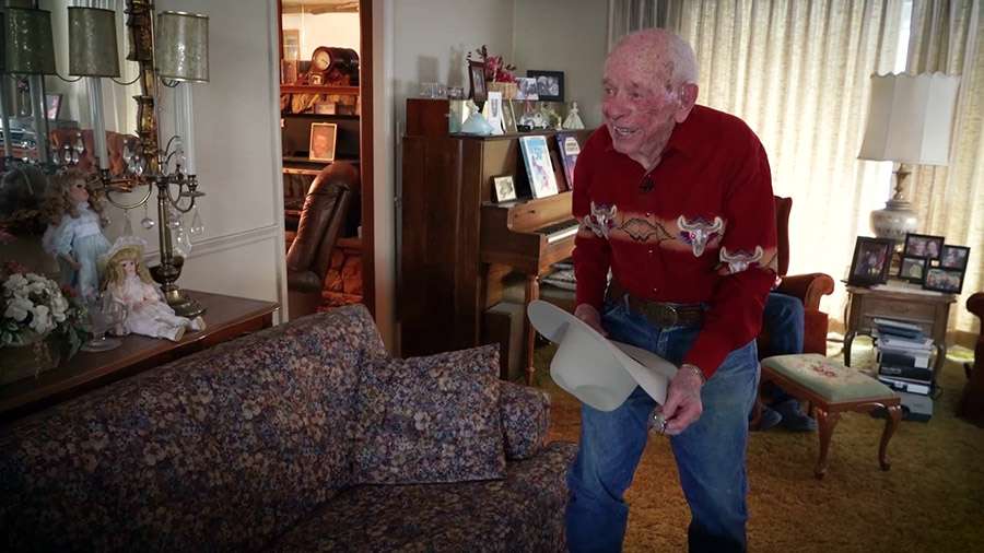 King Green showing off his horse riding outfit. With over 100 years of life experience, he has some insight to share.
