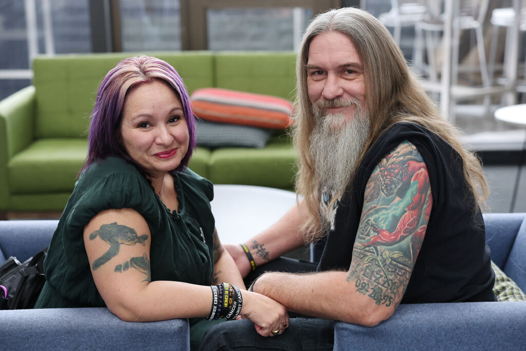 Ink Against Cancer founders Jay and Hildegard Koenig in Salt Lake City on Jan. 3. The nonprofit provides help with living and medical expenses, last wishes and funeral expenses for cancer warriors.