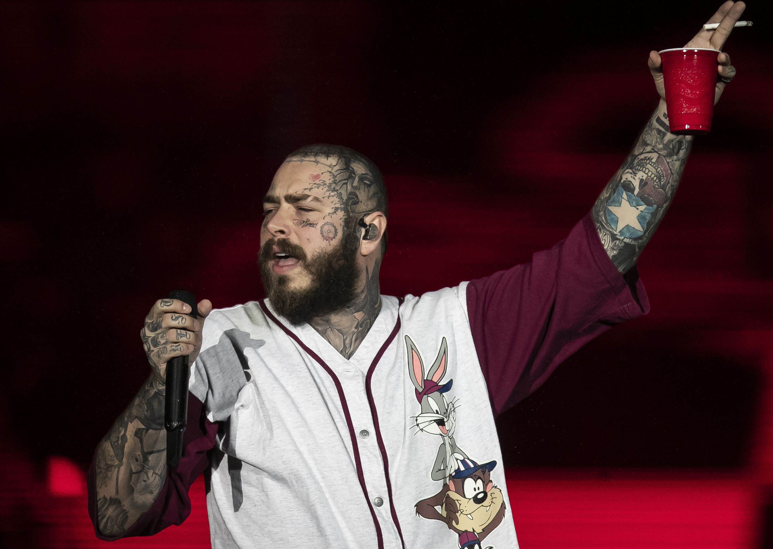 American rapper Post Malone performs during the Rock in Rio music festival in Rio de Janeiro, Brazil, on Sept. 4, 2022. Malone is named among several other celebrities in a complaint, filed Dec. 8 in federal district court in Los Angeles, regarding cryptocurrency.