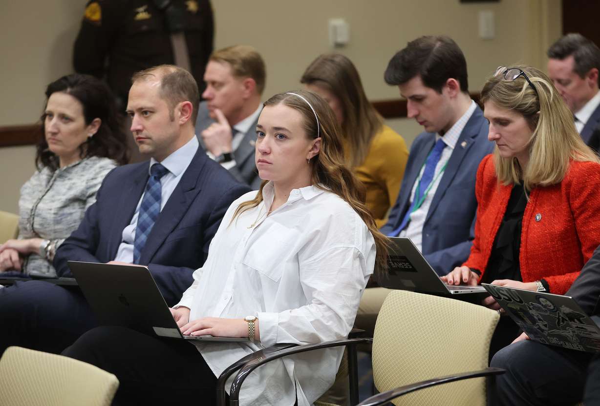 Attendees listen during discussion for the social media regulation bill SB152 in the Senate Business and Labor committee meeting at the Capitol in Salt Lake City on Tuesday.