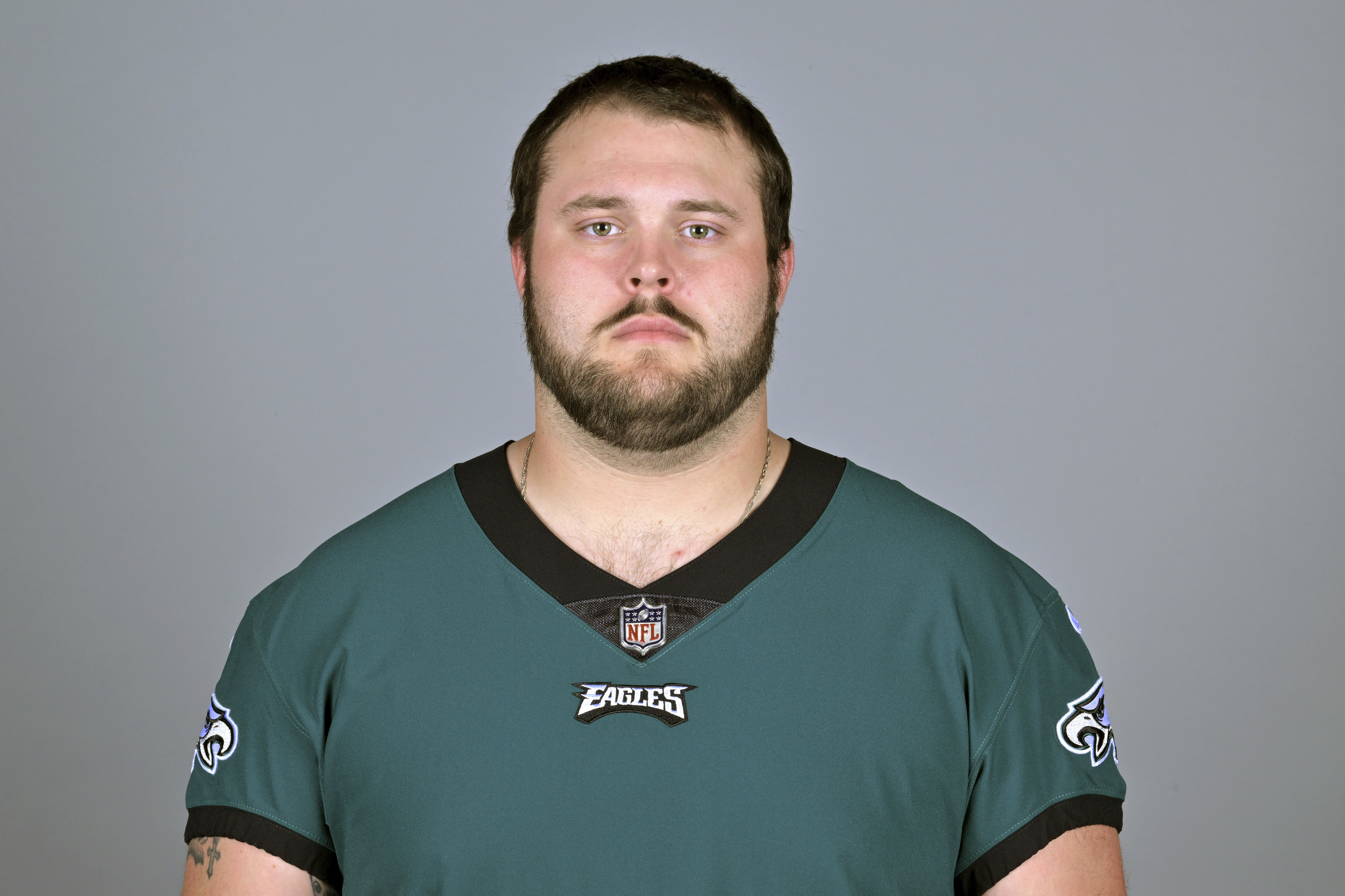 FILE - This is a 2022 photo of Josh Sills of the Philadelphia Eagles NFL football team. Josh Sills, a reserve offensive lineman for the NFC champion Philadelphia Eagles, has been indicted on rape and kidnapping charges that stem from an incident in Ohio just over three years ago, authorities said Wednesday, Feb. 1, 2023. 