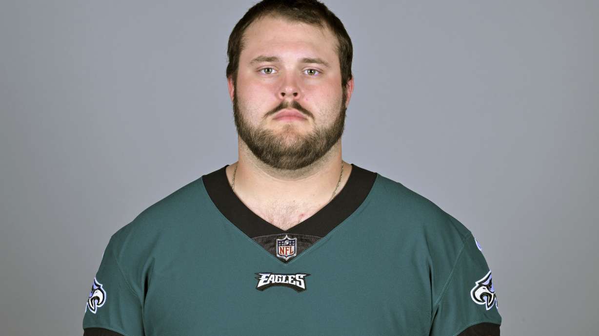 FILE - This is a 2022 photo of Josh Sills of the Philadelphia Eagles NFL football team. Josh Sills, a reserve offensive lineman for the NFC champion Philadelphia Eagles, has been indicted on rape and kidnapping charges that stem from an incident in Ohio just over three years ago, authorities said Wednesday, Feb. 1, 2023.