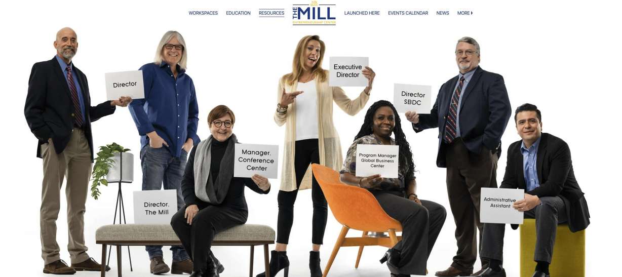 The Mill's website displays its employees and their roles.