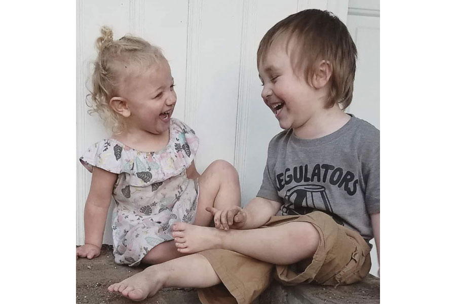 Kellan and his cousin, Brooke, pose for a picture a few years before the dog attack.