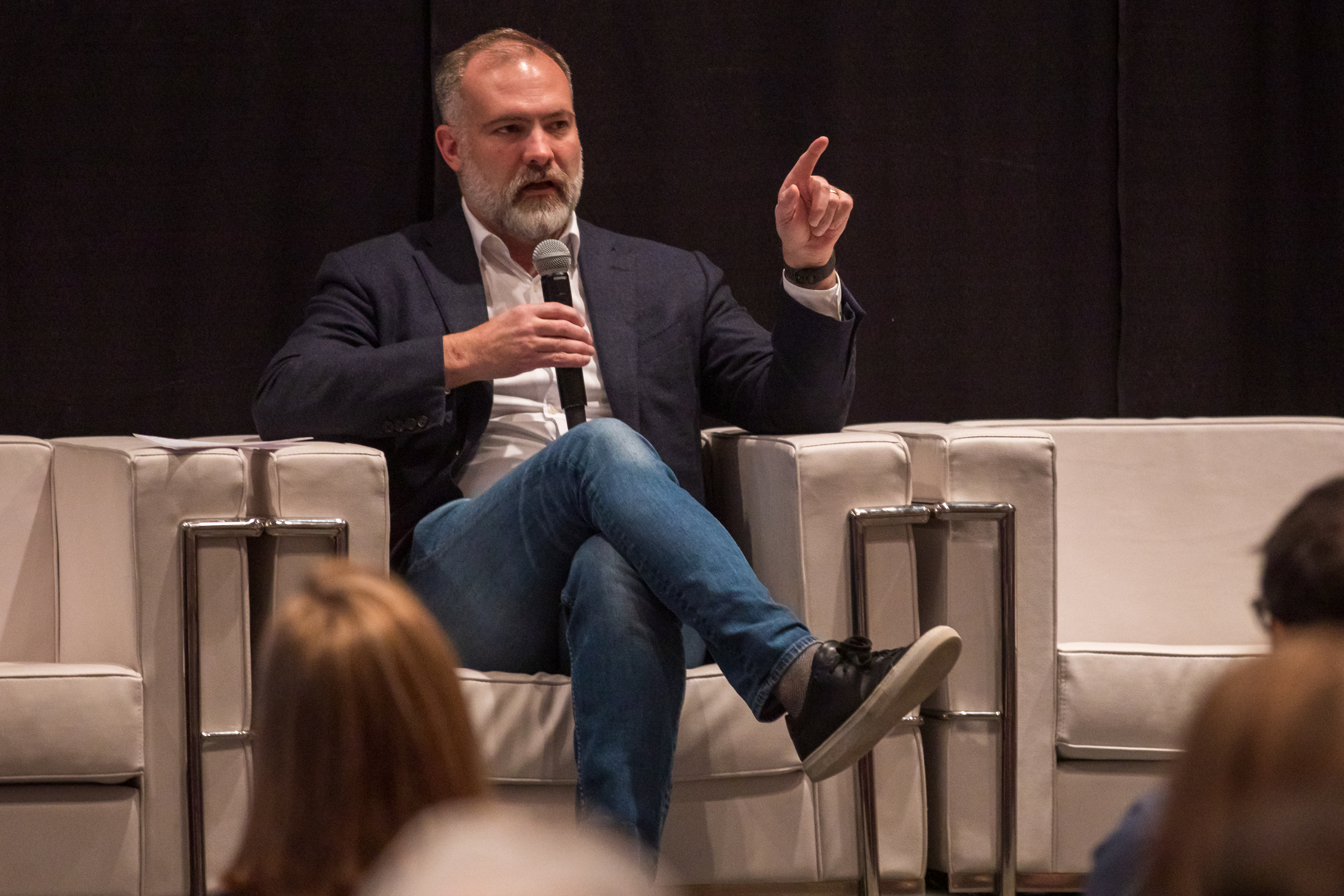 U.S. Department of the Interior Deputy Secretary Tommy Beaudreau speaks at the Mule Deer Foundation's Western Big Game Migration Forum meeting at the Western Hunting and Conservation Expo in Salt Lake City Friday afternoon.