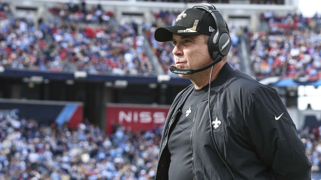 FILE - New Orleans Saints head coach Sean Payton watches a play during an NFL football game against the Tennessee Titans in Nashville, Tenn., Sunday, Nov. 14, 2021. The Denver Broncos have agreed to a deal with the New Orleans Saints that will make Sean Payton their head coach, a person with knowledge of the accord said Tuesday, Jan. 31, 2023.