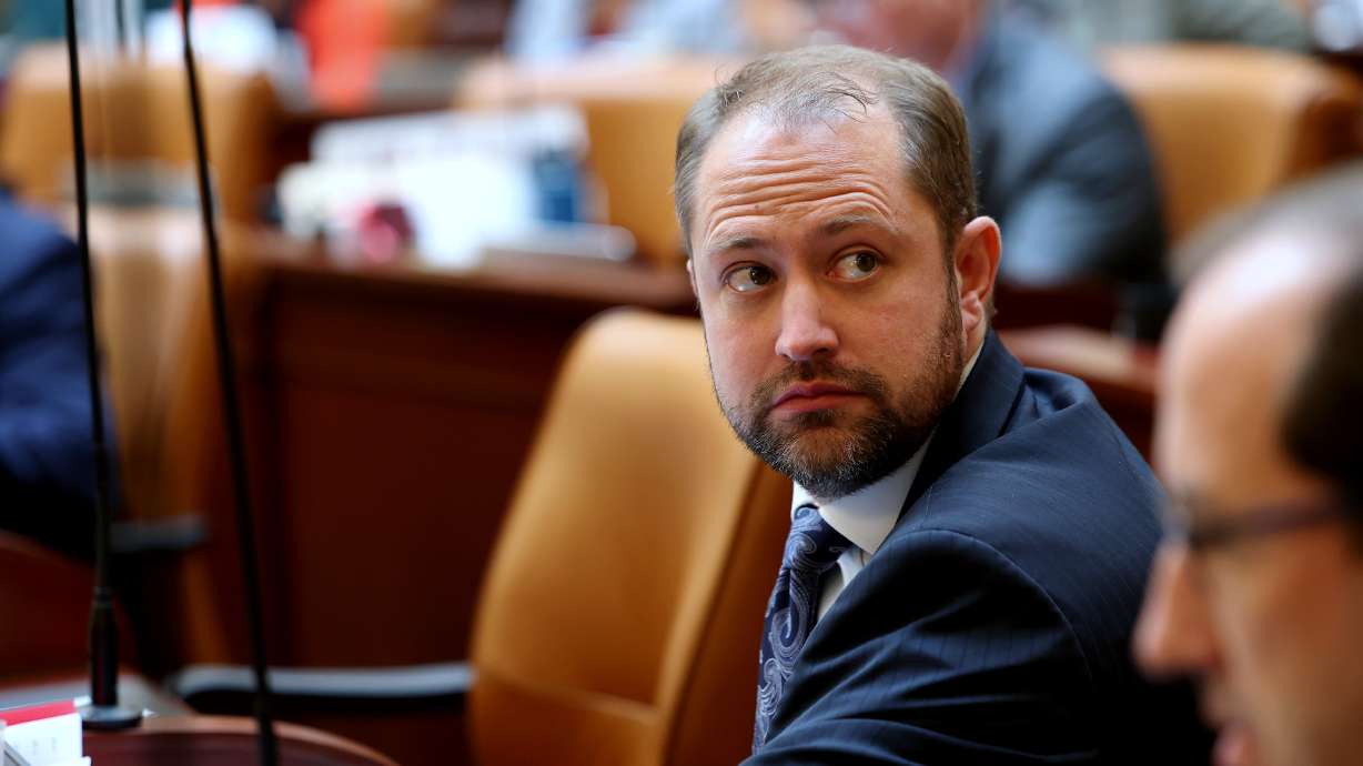 Rep. Jordan Teuscher, R-South Jordan, at the Capitol in Salt Lake City on Jan. 24, 2022. A bill sponsored by Teuscher would require social media companies to verify the ages of all their users in Utah, and prohibit minors from creating accounts without parental consent.