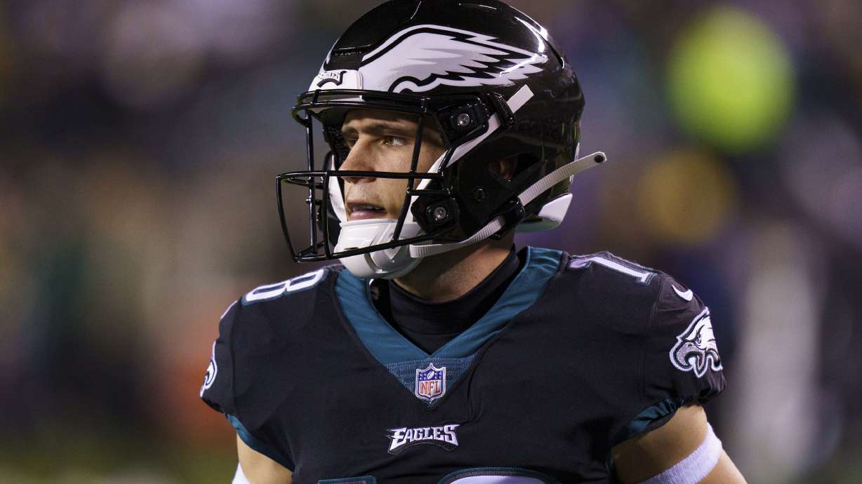 Philadelphia Eagles wide receiver Britain Covey prior to a game against the Green Bay Packers Nov. 27, 2022, in Philadelphia. Covey, a former Utes standout and undrafted free agent, will be fielding punts for the Eagles in LLVI next Sunday.