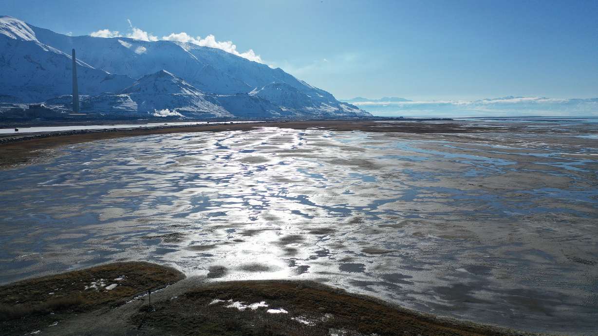 Interstate 80 near the Great Salt Lake on Tuesday. The Great Salt Lake Strike Team released its first policy report Wednesday, outlining six policy insights and recommendations for Utah lawmakers to consider.