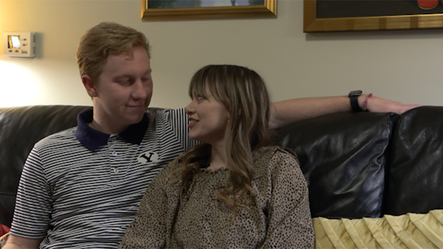 Paige Orton, Elva’s granddaughter, and her finance Garrett Arnoldsen.