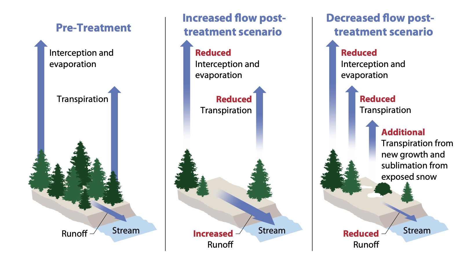This graphic shows the current runoff system in the Great Salt Lake basin with possible outcomes to stream flow from forest-thinning projects.
