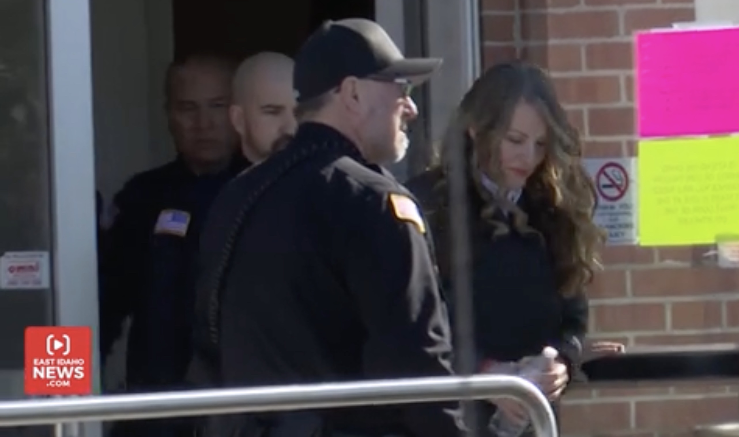 Lori Vallow Daybell, far right, leaves the Fremont County Courthouse in St. Anthony, Idaho, Thursday morning. A judge heard several motions from defense attorneys and prosecutors regarding issues of the trial.