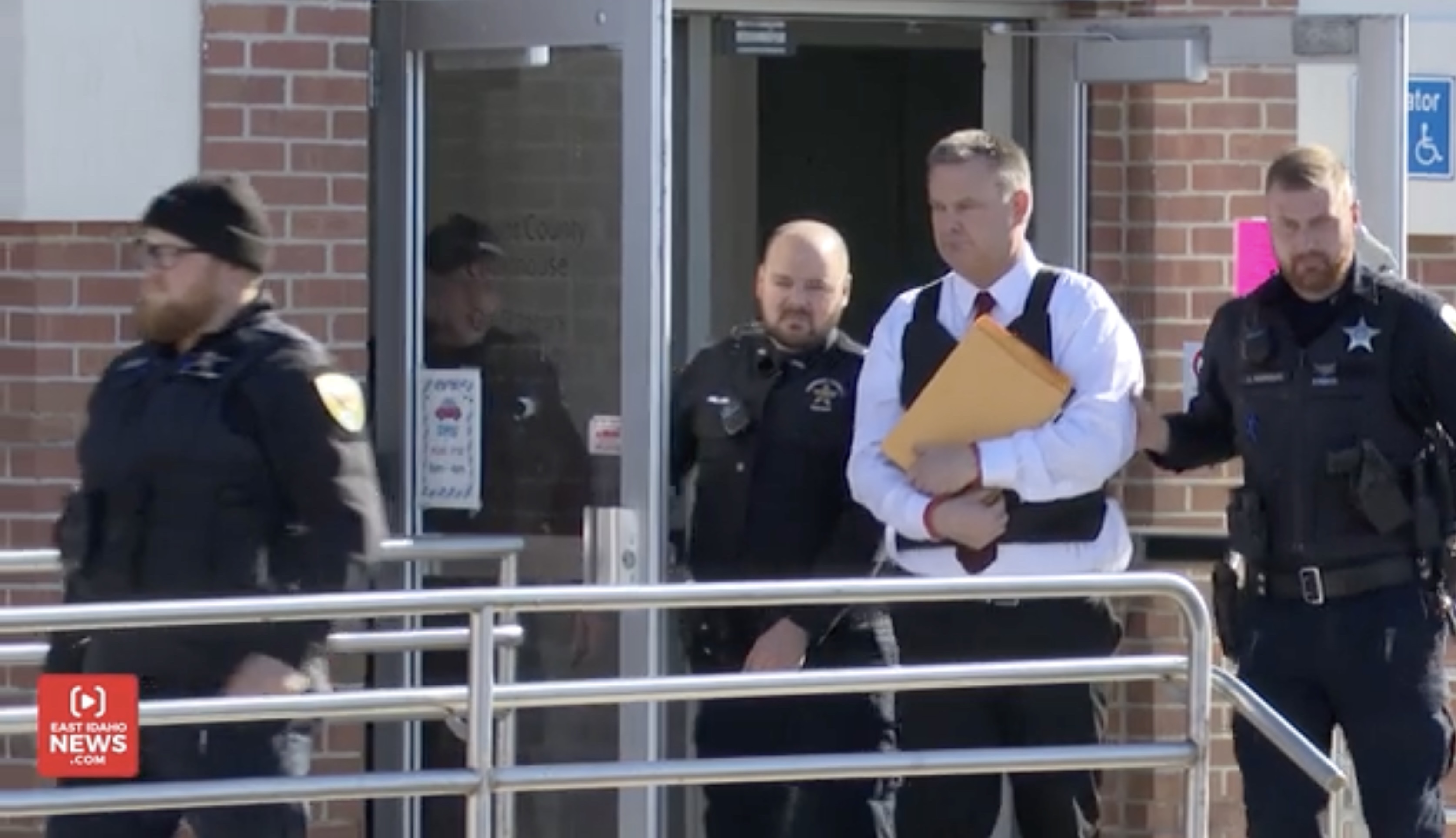 Chad Daybell leaves the Fremont County Courthouse on Thursday morning in St. Anthony, Idaho.