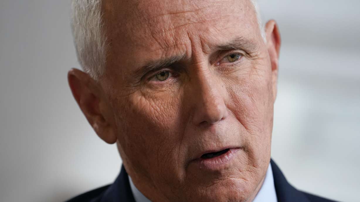 Former Vice President Mike Pence sits for an interview with the Associated Press, Nov. 16, 2022, in New York. Pence has been subpoenaed by the special counsel overseeing investigations into efforts by former President Donald Trump and his allies to overturn the results of the 2020 election, Thursday.