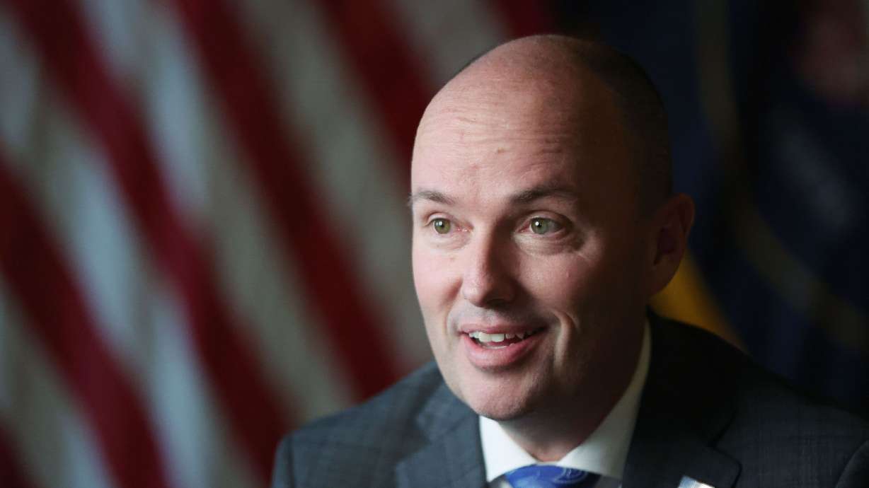 Gov. Spencer Cox speaks during an interview at the Capitol in Salt Lake City on Jan. 12. Cox appeared on NBC’s Meet the Press Sunday with New Jersey Gov. Phil Murphy.