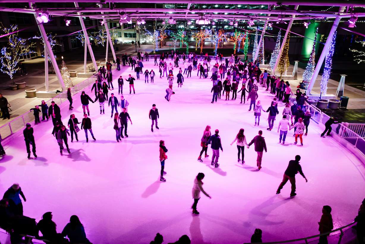 Gallivan Center ice skating.