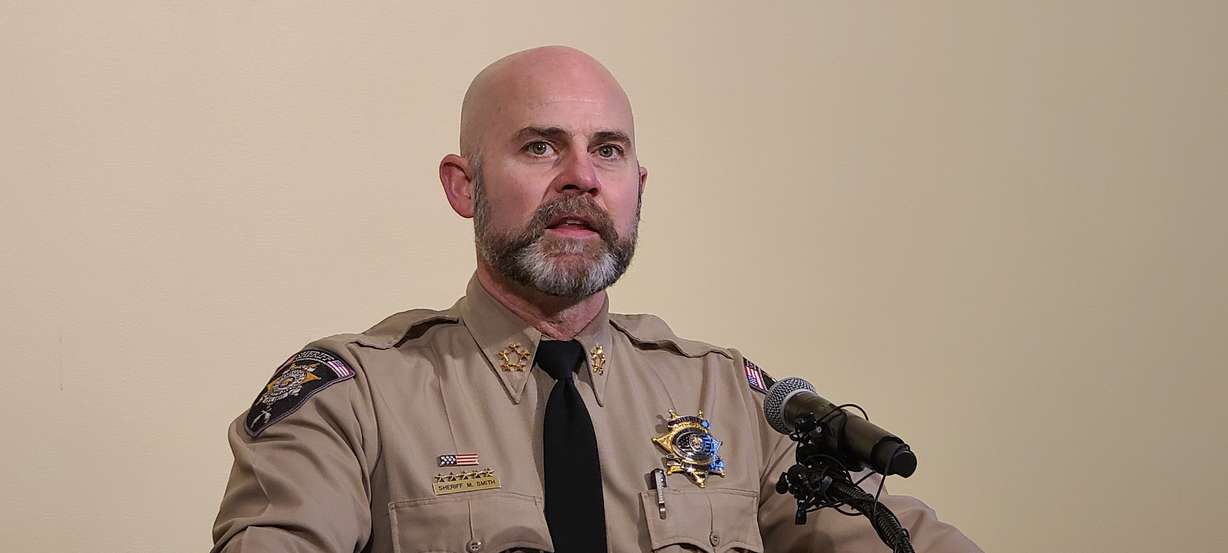 Utah County Sheriff Mike Smith speaks at a news conference at the Capitol in Salt Lake City on Tuesday.