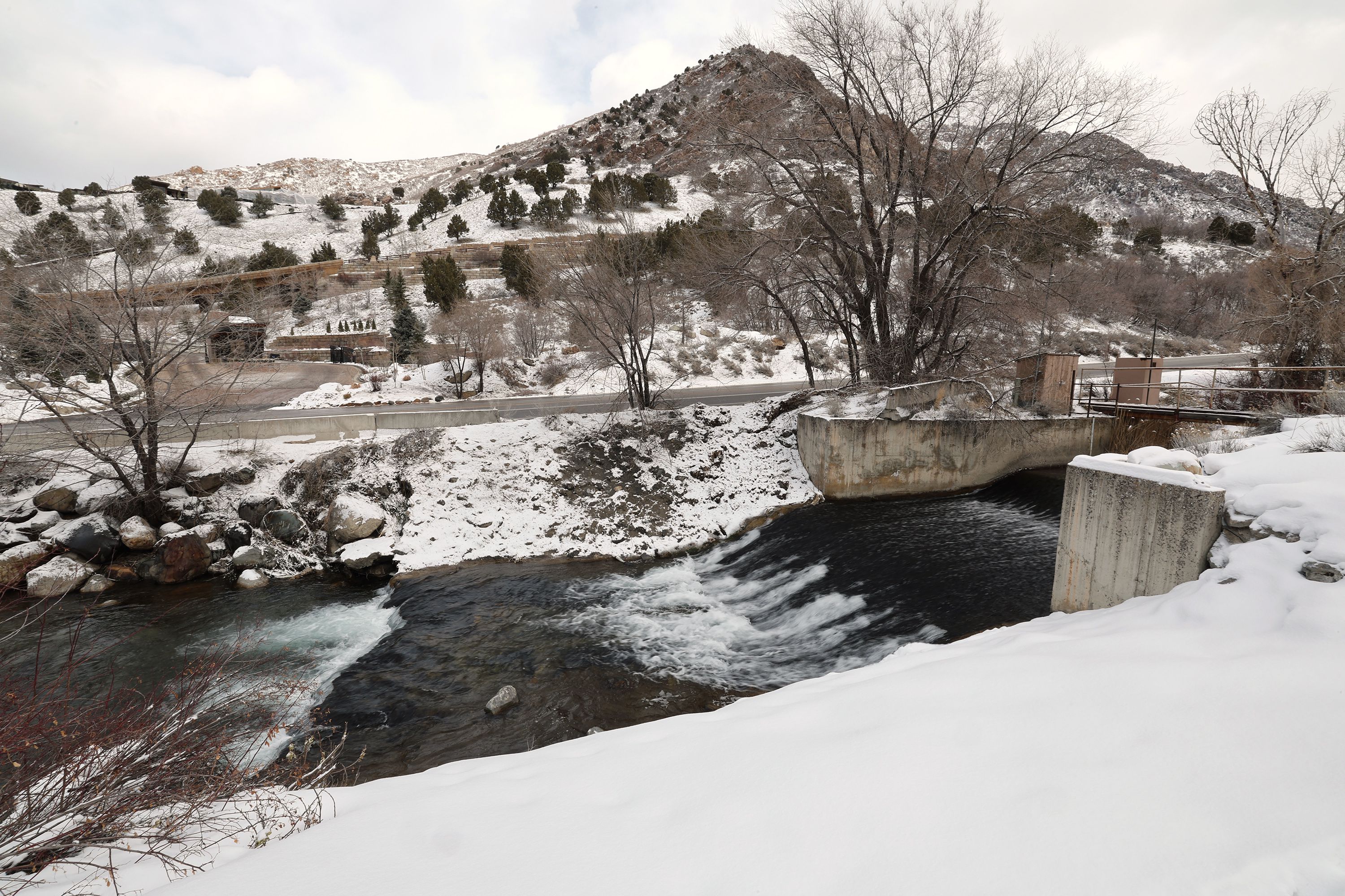 Water flows down Big Cottonwood Creek in Big Cottonwood Canyon near Cottonwood Heights on Tuesday.