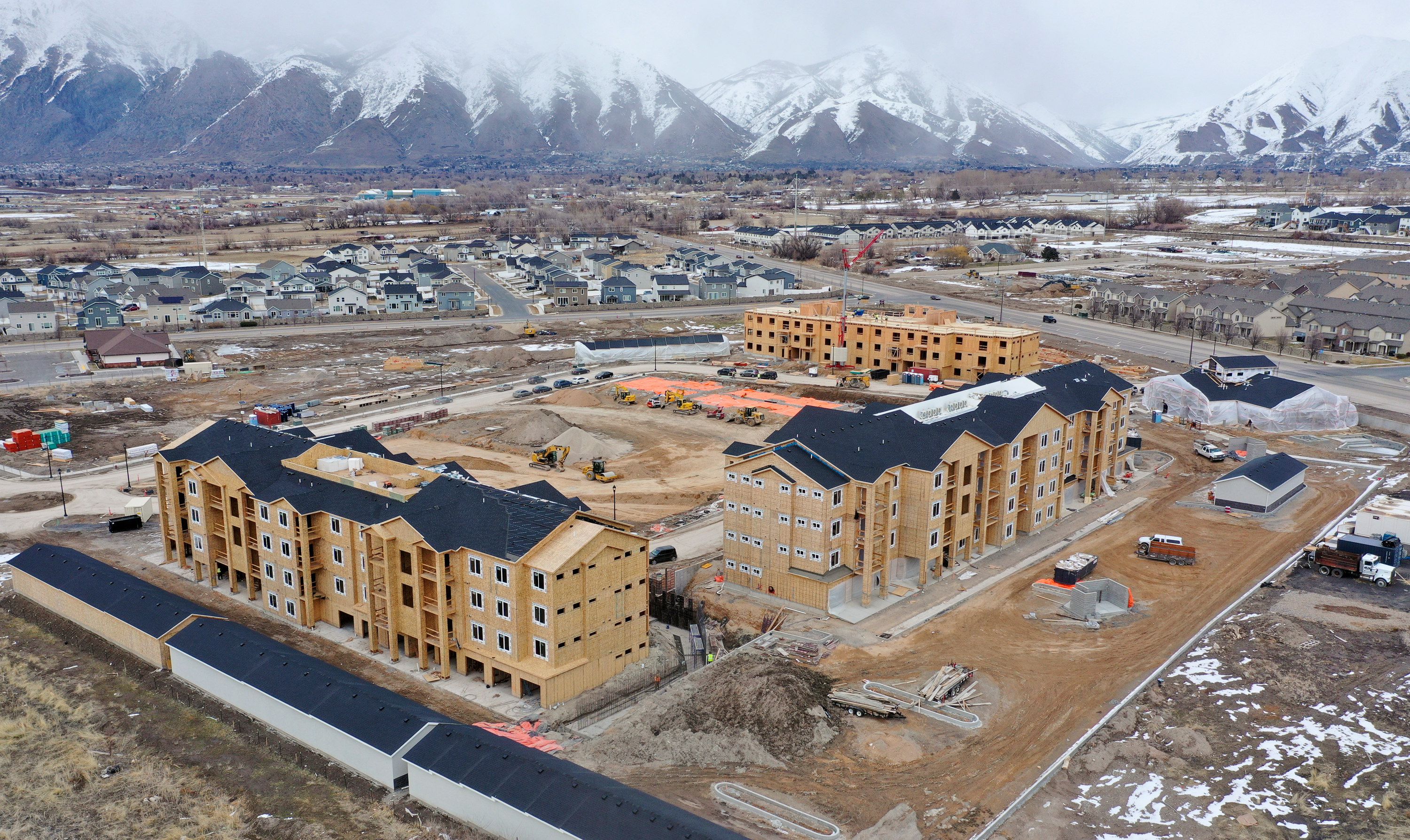 Ridgeline Parkway Apartments, designed by Pontis Architectural Group, are under construction in Spanish Fork, on Tuesday. A Spanish Fork lawmaker is pushing a bill to block voters from challenging local legislative land-use decisions if they're approved with a supermajority vote.