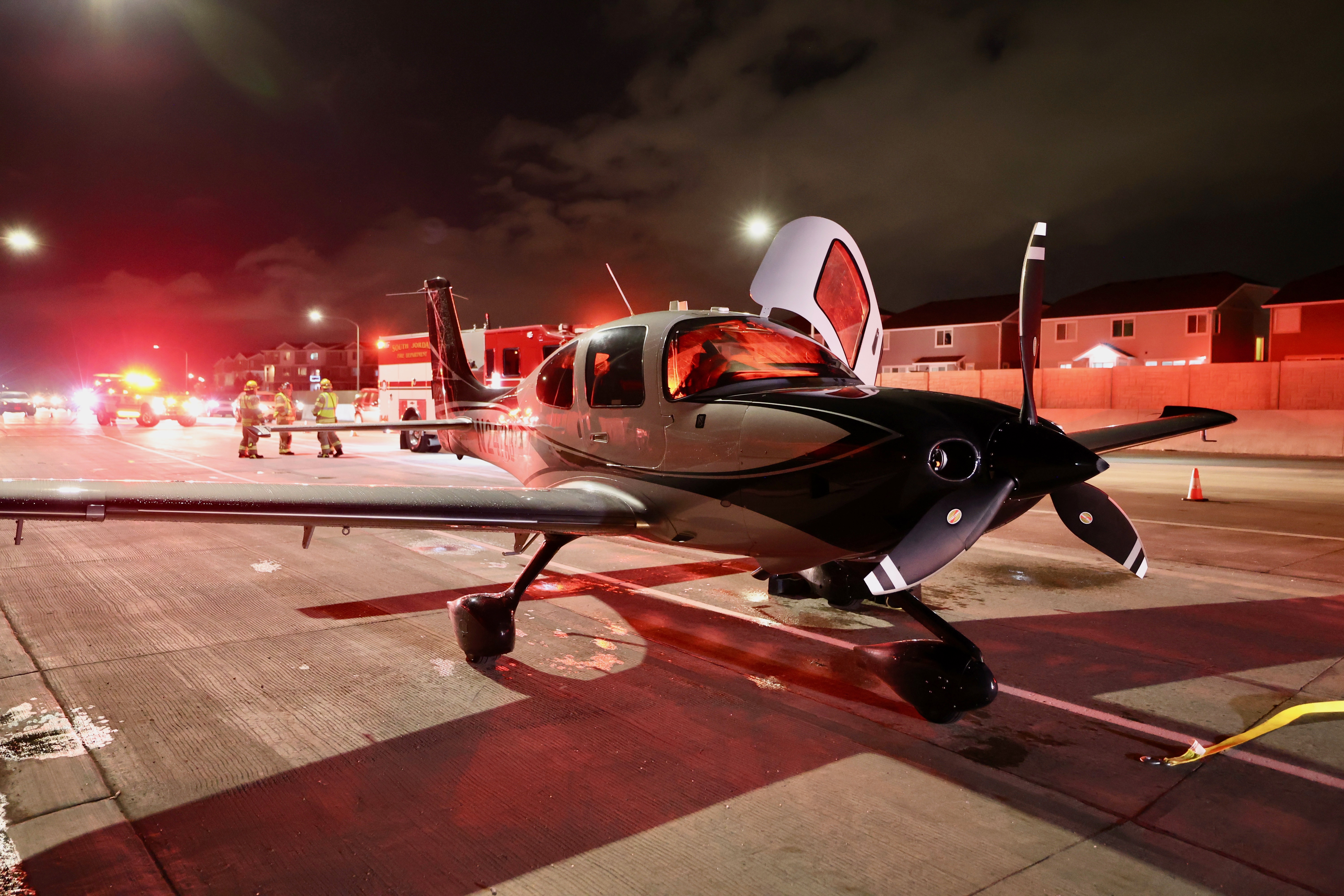 A plane experienced engine failure and was forced to land on Bangerter Highway near 10400 South on Tuesday evening.