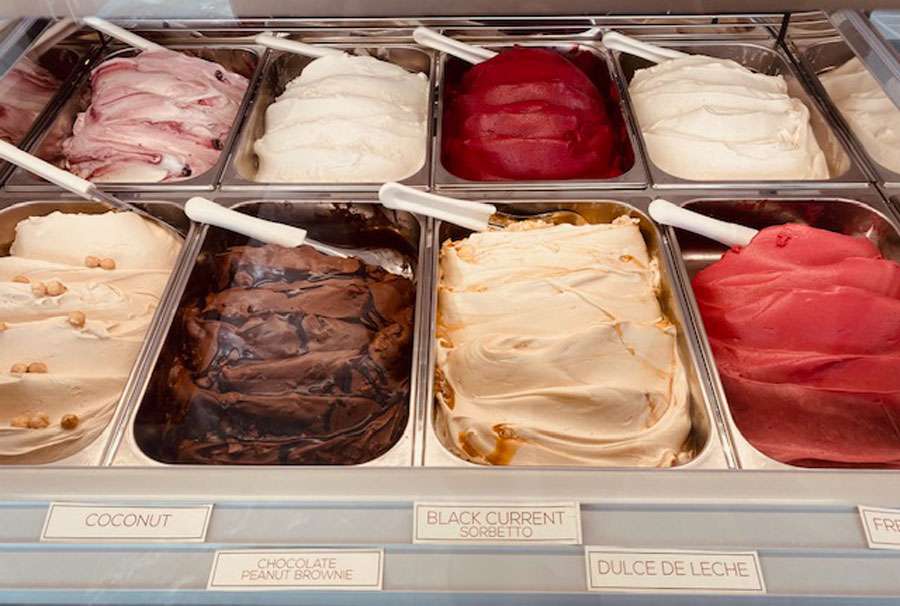 Gelato and sorbets are among the baked delicacies at a Malad, Idaho bakery run by a Utah State graduate.