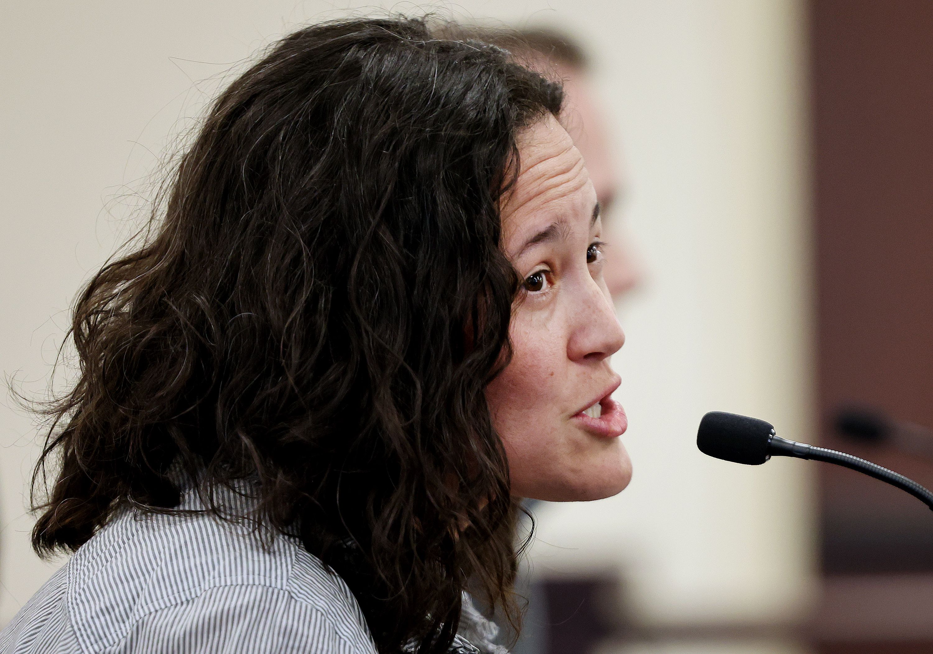 Jasmin Charles speaks against HB0467 in the House Judiciary committee at the Capitol on Wednesday.