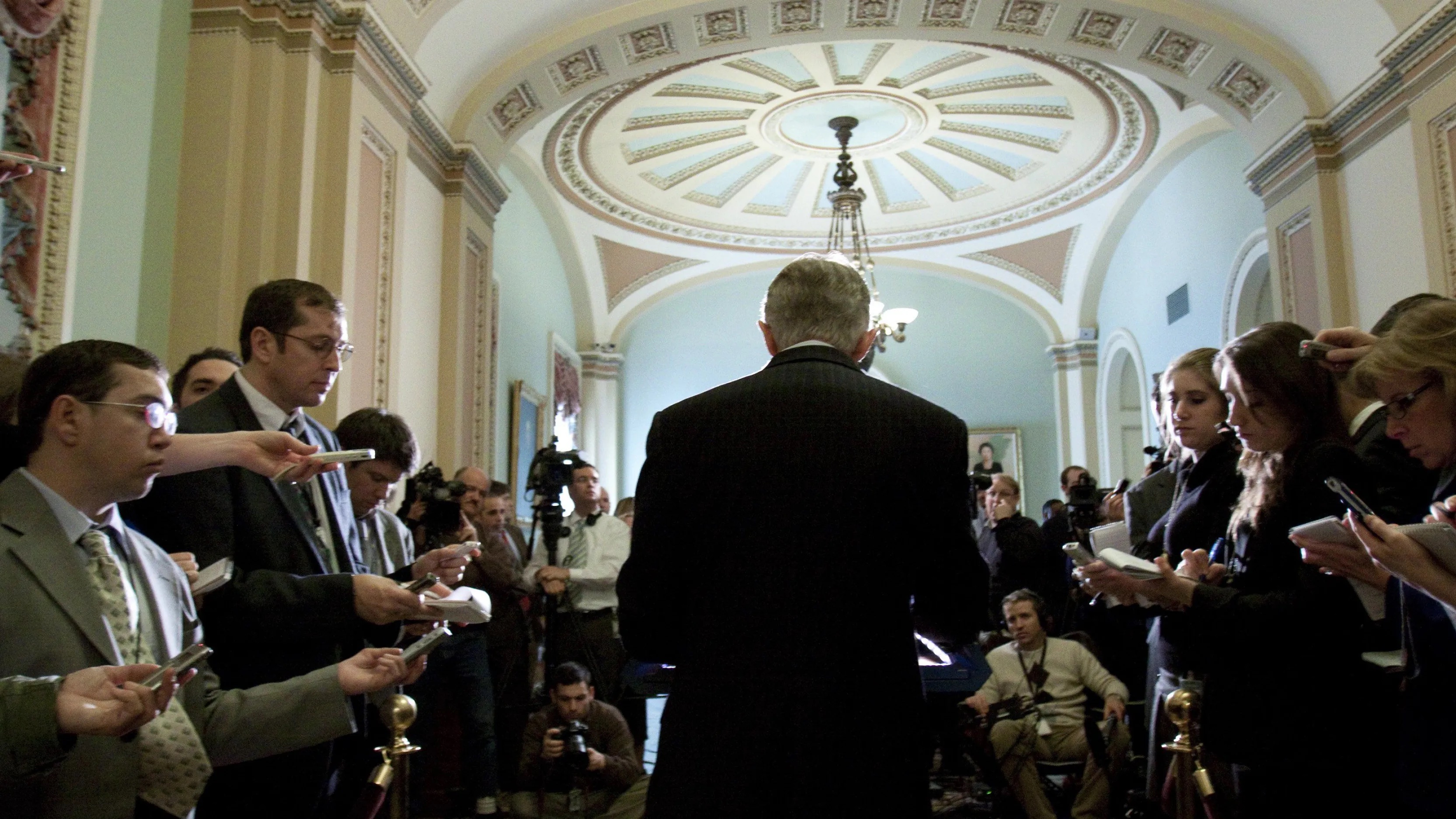 Senate Majority Leader Harry Reid, D-Nev., speaks during a news conference on Capitol Hill, Dec. 8, 2009, in Washington.