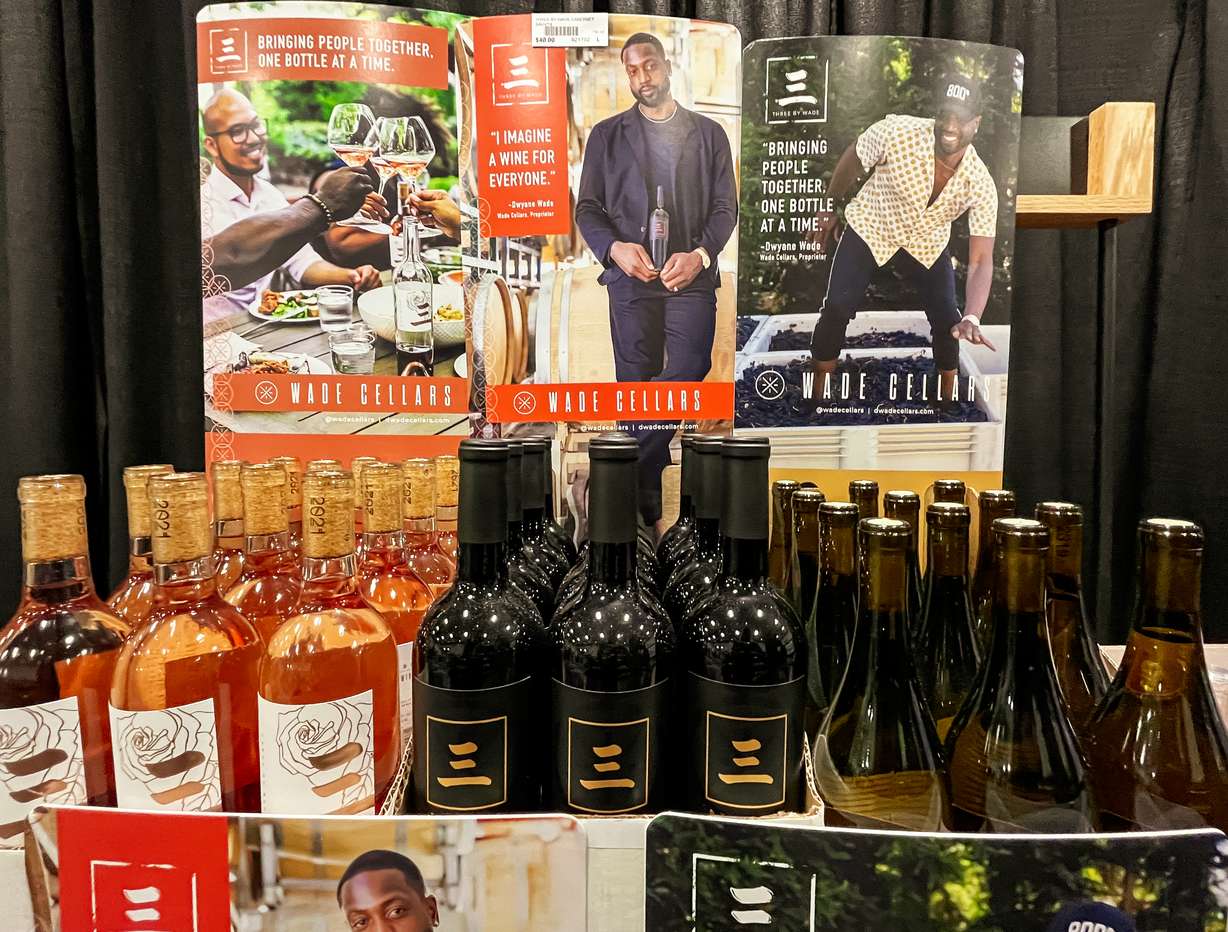 Bottles of Wade Cellars wine are displayed at Utah's first-ever pop-up store set up at the Salt Palace Convention Center in Salt Lake City on Thursday.