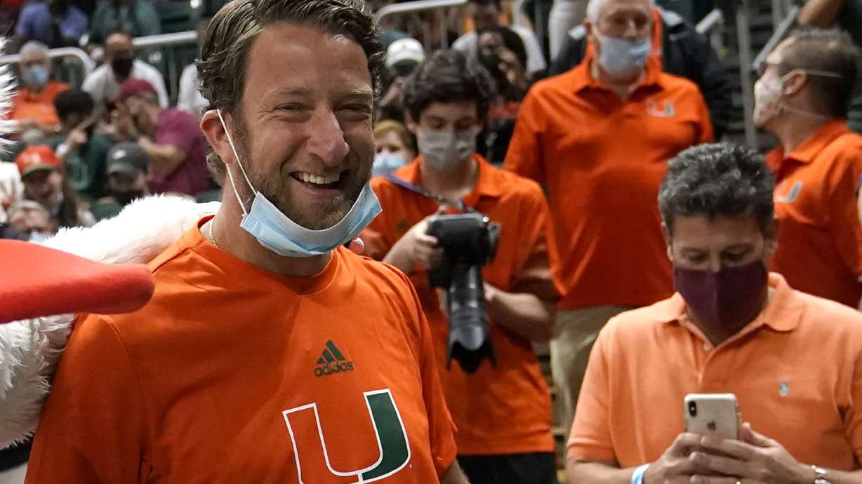 FILE - Barstool Sports founder David Portnoy, attends an NCAA college basketball game Saturday, Jan. 22, 2022, in Coral Gables, Fla. On Friday, Feb. 17, 2023, Penn Entertainment Inc. announced it has closed on its acquisition of Barstool Sports. Penn paid about $388 million for the remaining stake in Barstool that it doesn’t already own.