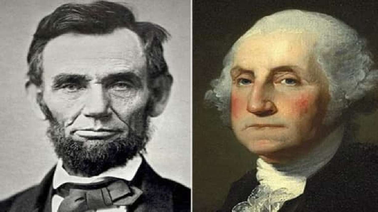 Presidents Abraham Lincoln and George Washington.