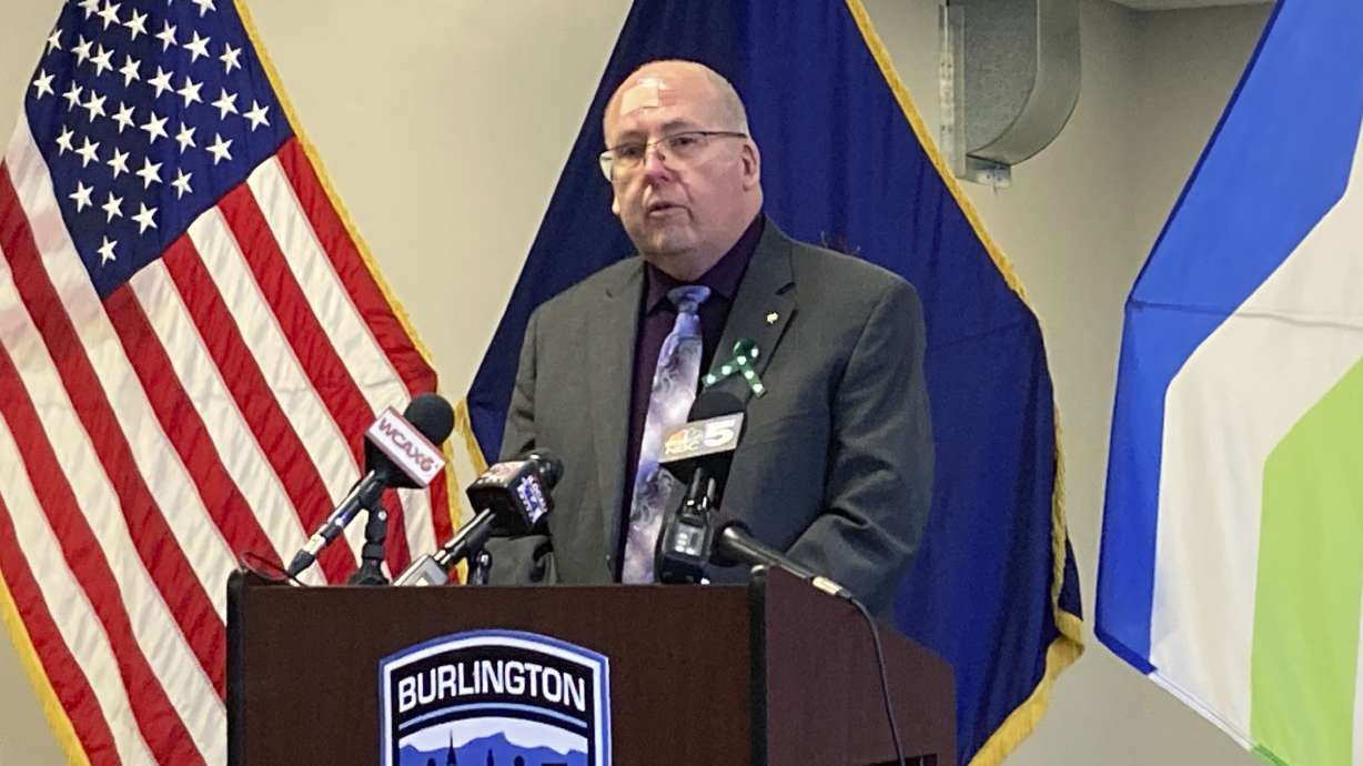 Tom Curran, brother of 1971 murder victim Rita Curran, faces reporters during a news conference, Tuesday at the Burlington Police Department in Burlington, Vt., after police announced they had identified the man who killed Curran's sister.
