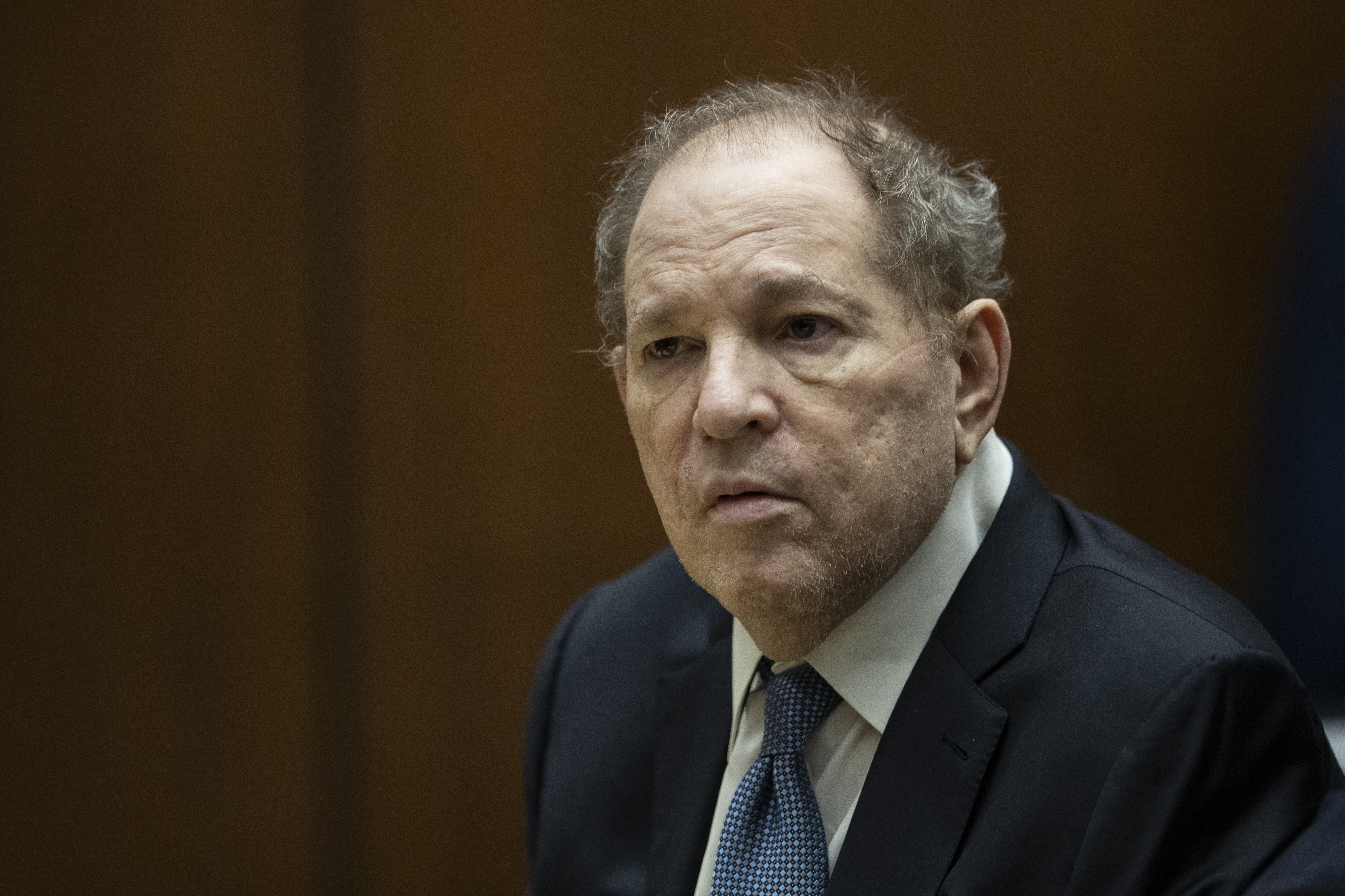 Former film producer Harvey Weinstein appears in court in Los Angeles, Calif., on Oct. 4, 2022. A Los Angeles judge on Thursday sentenced Weinstein to 16 years in prison after a jury convicted him of the 2013 rape and sexual assault of an Italian actor and model.