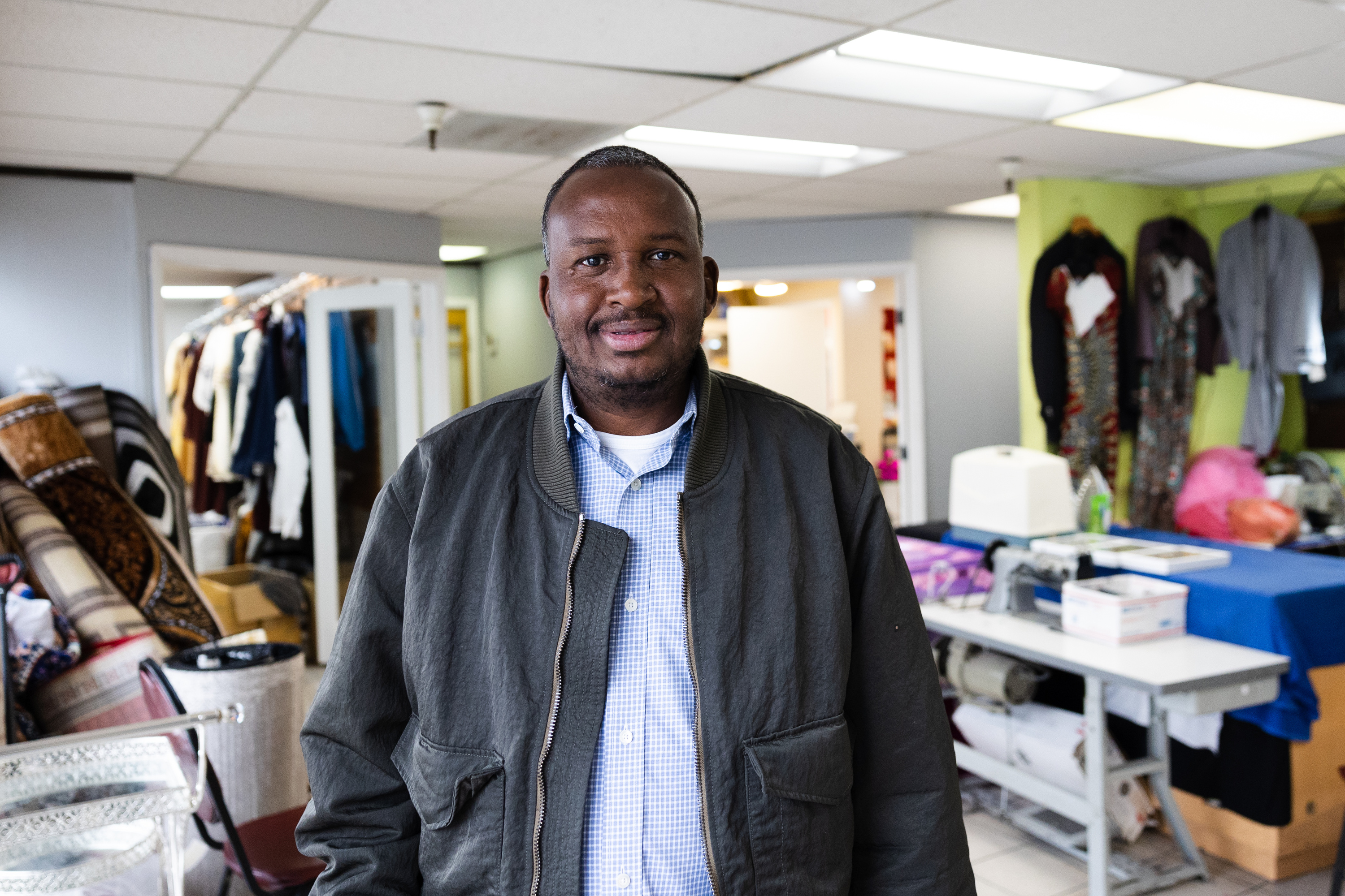 Director Abdirizak Ibrahim poses at the Somali Community Self-Management Agency in Salt Lake City on Jan. 26.