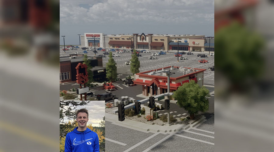 A Minecraft build of the parking lot area where C-A-L Ranch in Rexburg is located in this undated screen grab.