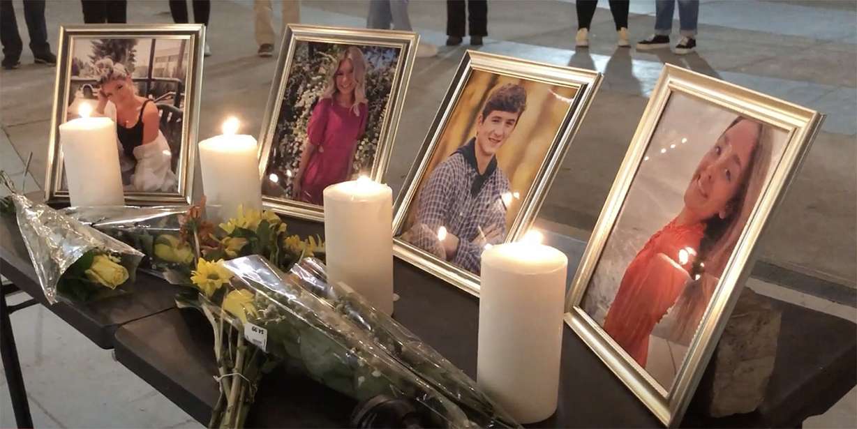 A memorial was held Monday, Nov. 21, in Idaho Falls, Idaho, for University of Idaho students who were killed.