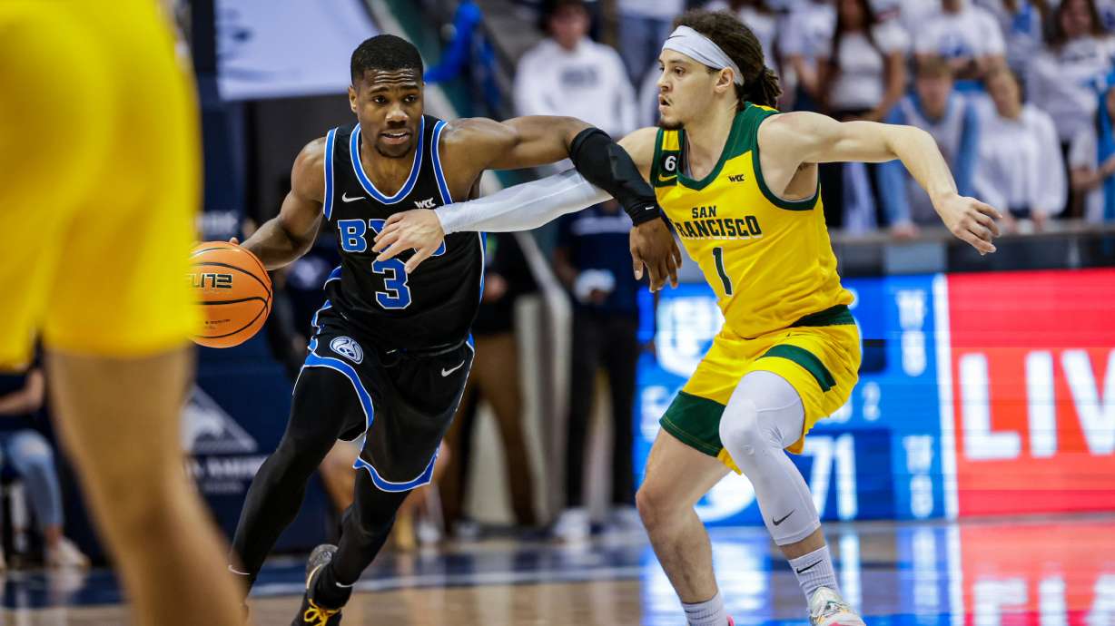 BYU guard Rudi Williams scored 21 points with seven assists in the Cougars' 87-61 win over San Francisco, Saturday, Feb. 25, 2023 at the Marriott Center.