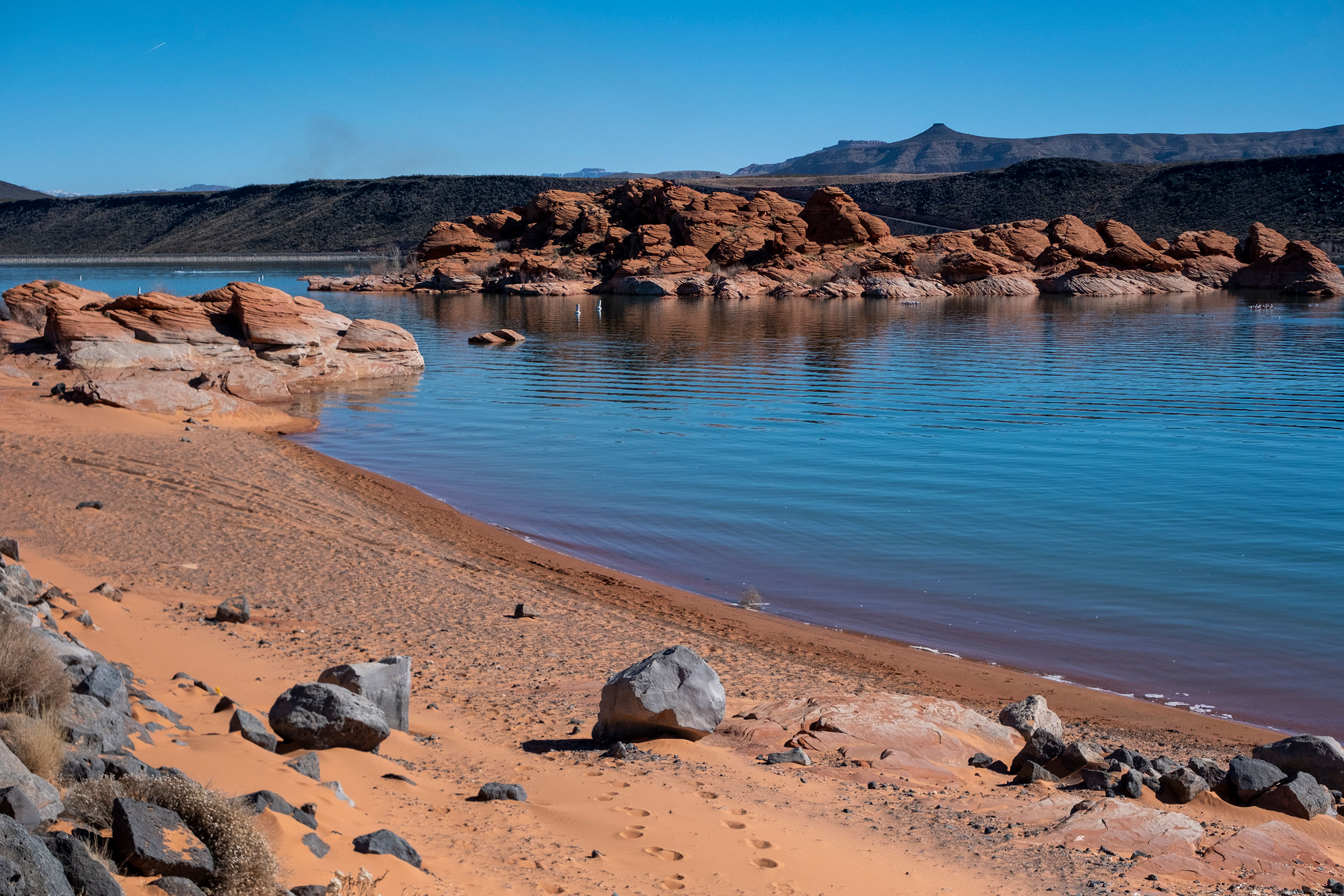 The Lake Powell Pipeline would supply water to Utah's Sand Hollow Reservoir, pictured here. Like lots of spots in the West, the combination of more people and less water makes for an uncertain future around St. George.