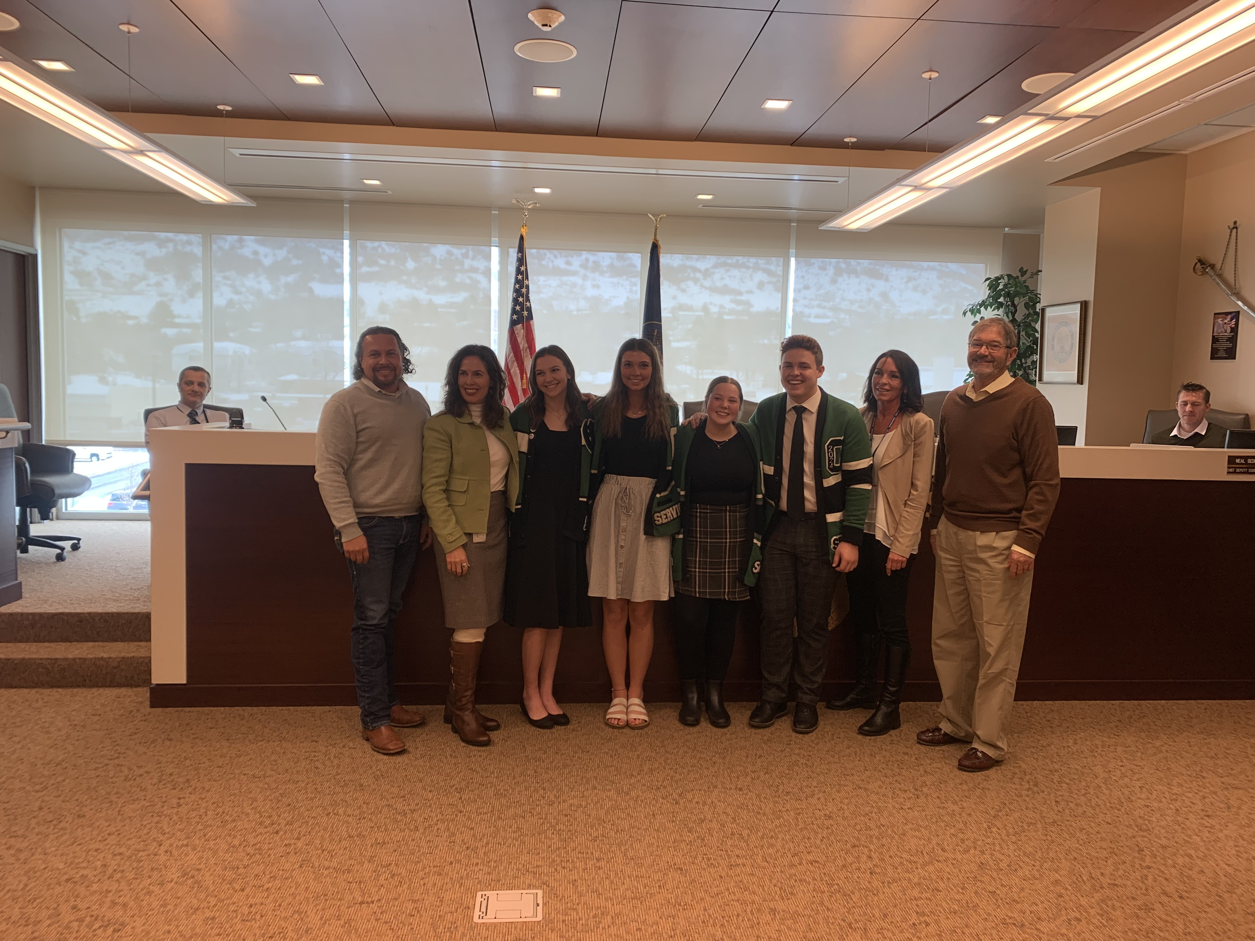 Clearfield High School student body officers were honored Tuesday morning at the Davis County Commission meeting for their work in helping raise $82,000 for the Davis County Children's Justice Center.