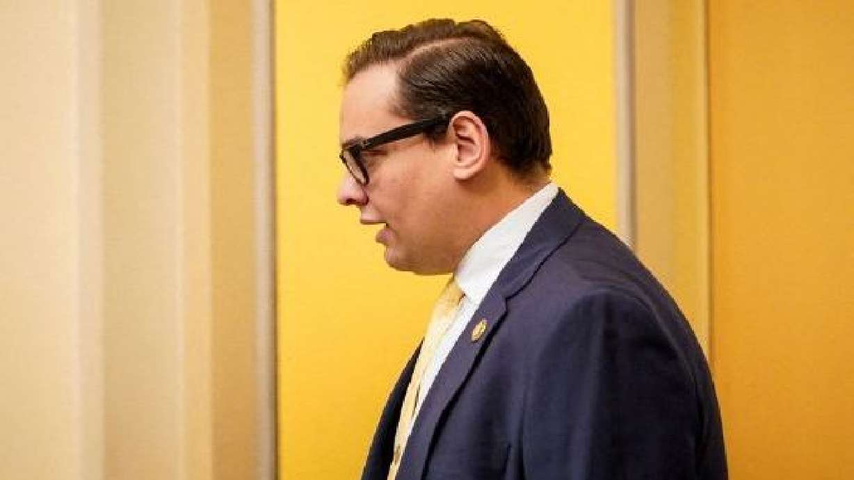 Rep. George Santos, R-NY, departs his office to attend a House vote on Capitol Hill in Washington, Jan. 12. A House ethics committee has opened an investigation into Santos.