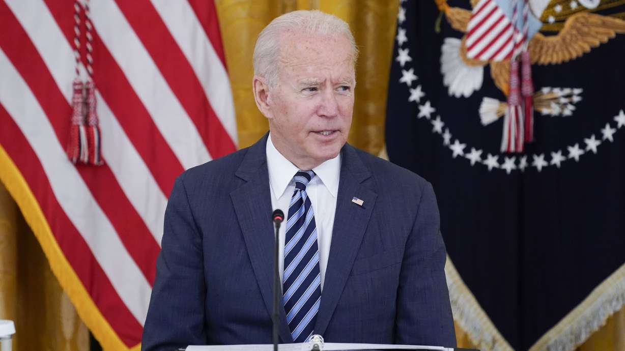President Joe Biden speaks during a meeting about cybersecurity at the White House on Aug. 25, 2021. Biden's administration announced a national cybersecurity strategy Thursday, which aims to create a safe digital environment.