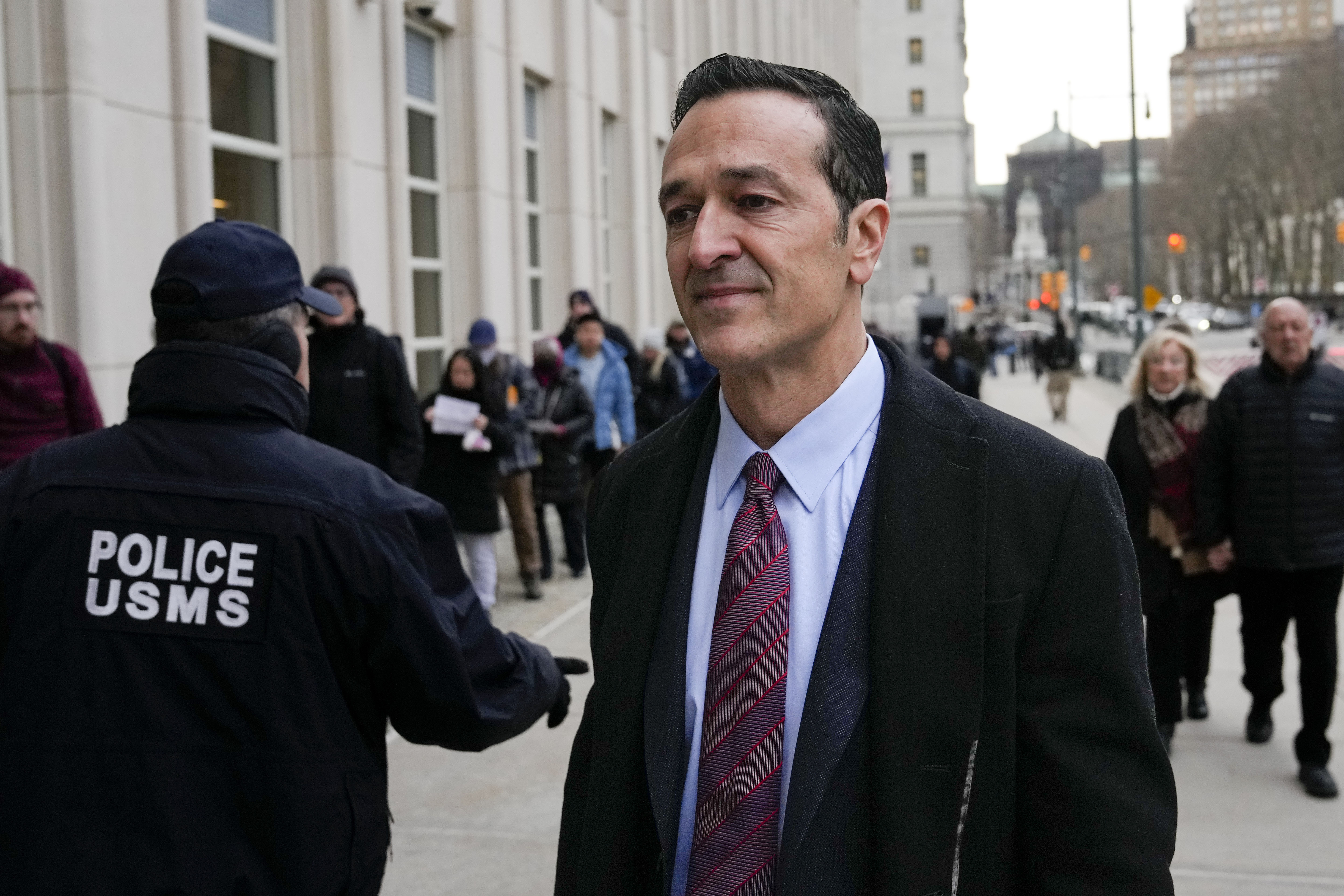 FILE — Former 21st Century Fox executive Hernan Lopez arrives at Federal court in Brooklyn, Jan. 17, 2023, in New York. For seven weeks in a U.S. courtroom, federal jurors bore witness to a corruption scandal that had gripped professional soccer and must now decide the fates of two former Fox executives accused of paying millions of dollars in bribes to gain broadcasting rights to soccer's biggest matches, including the World Cup. 