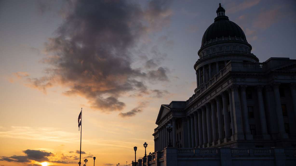 The Capitol in Salt Lake City is pictured on the last night of the legislative session, Friday. The Utah Legislature finalized the state's budget.