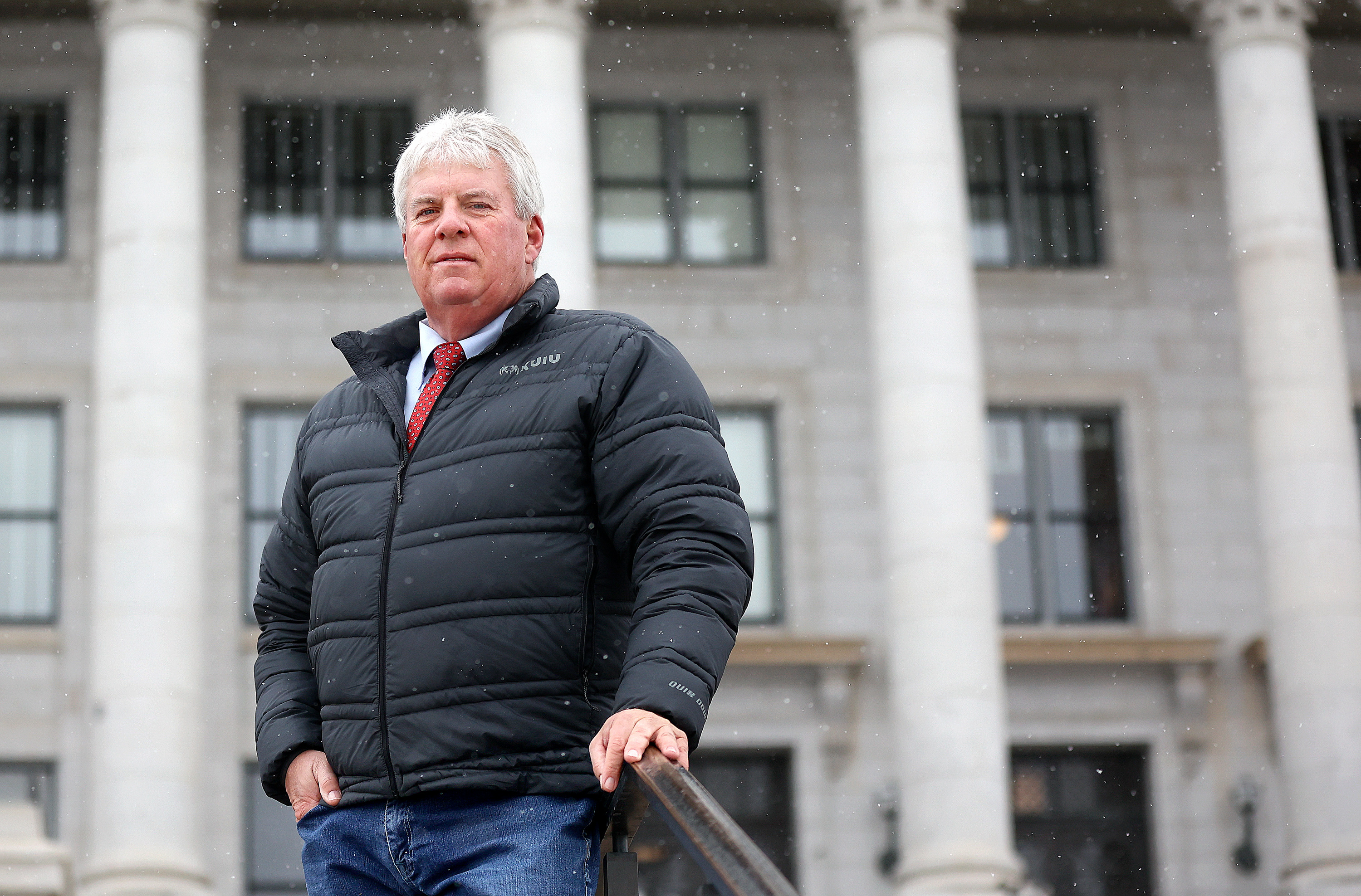 Don Peay poses for a portrait outside of the Capitol in Salt Lake City, on March 1.
