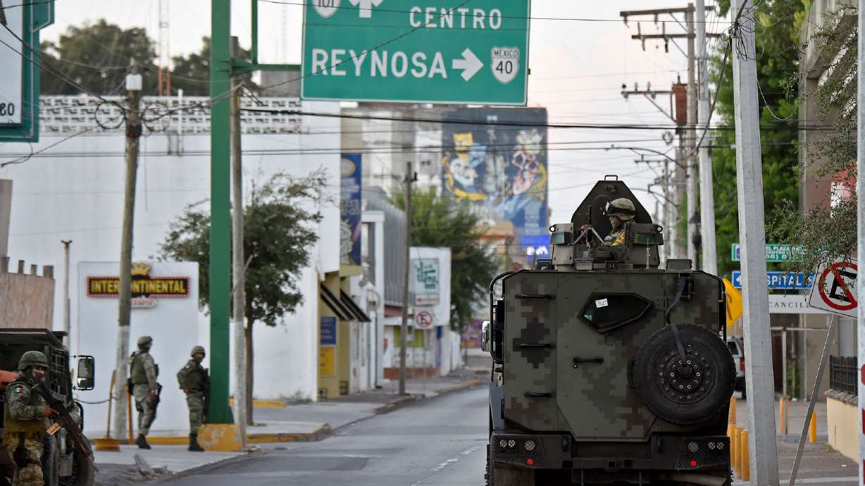 Members of the National Guard in the border city of Matamoros, Mexico, in 2021. The FBI says four U.S. citizens have been kidnapped after gunmen opened fire on their vehicle in the northern Mexico border city of Matamoros.