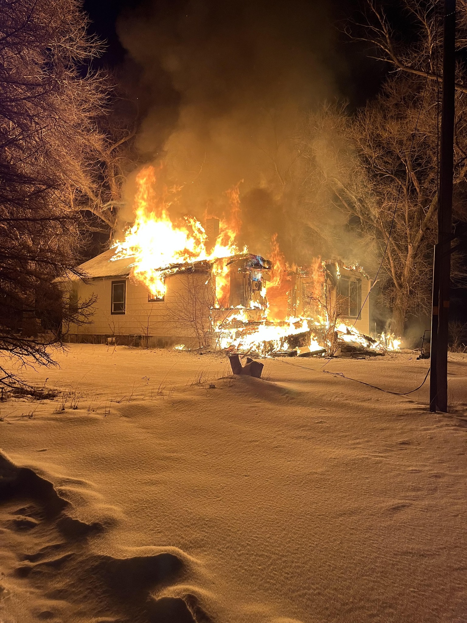 A Deweyville, Box Elder County, home was destroyed by fire early Tuesday.