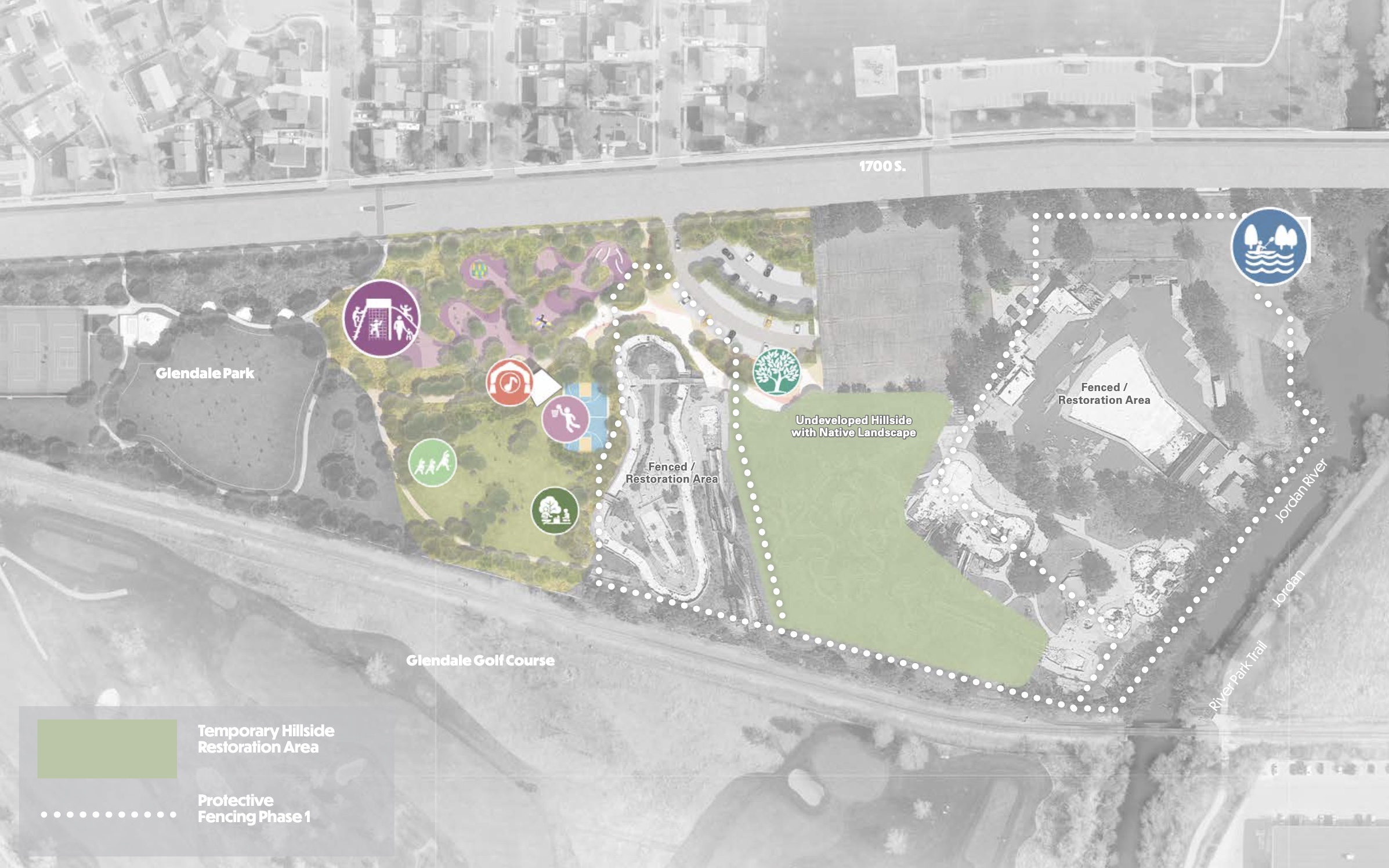 This map shows the areas that will be included in the first phase of the Glendale Regional Park construction. The park is slated to open by April 2024.