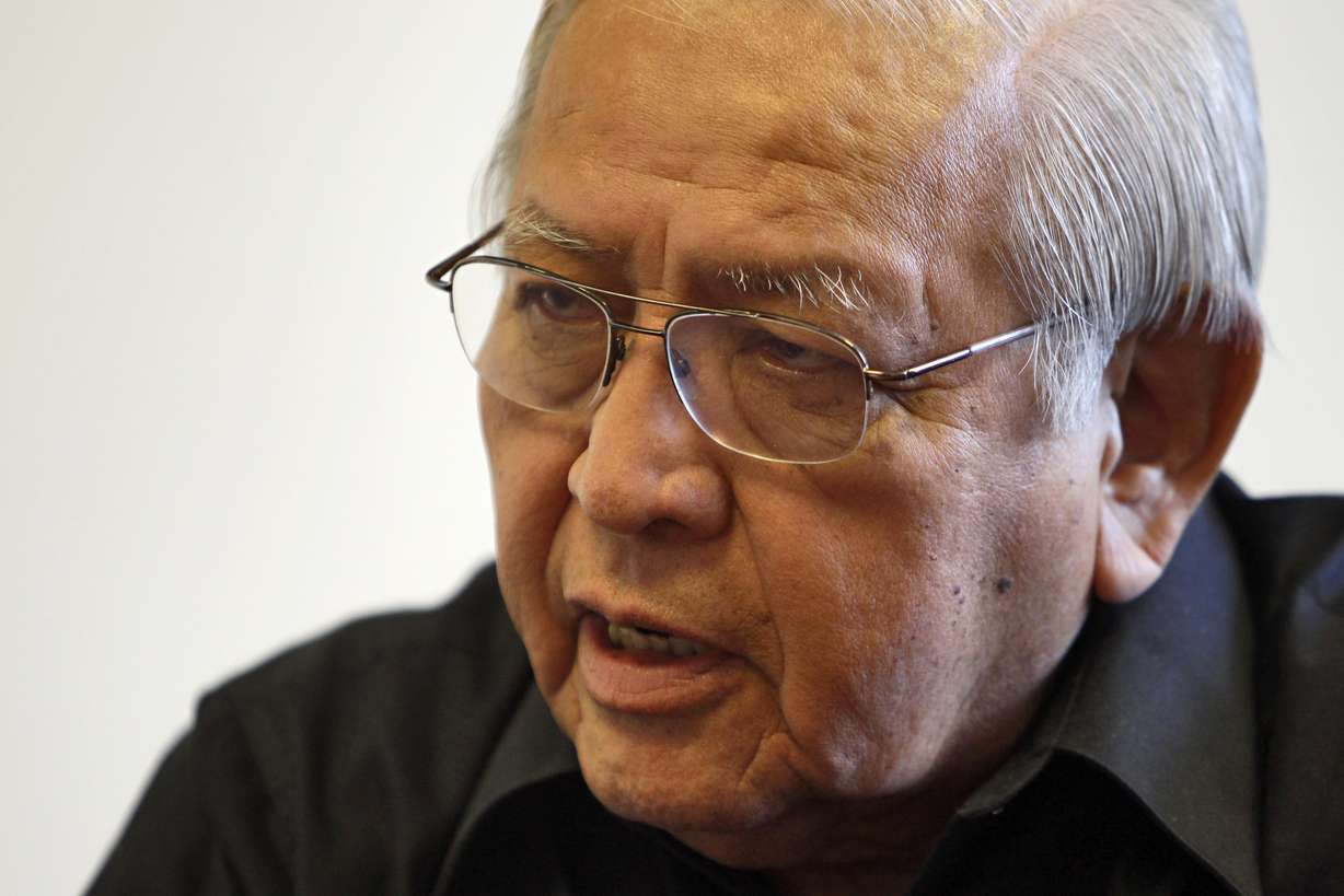 Former Navajo Chairman Peterson Zah speaks from his office on Nov. 15, 2010 at Arizona State University in Tempe, Ariz. Zah, a monumental Navajo Nation leader who guided the tribe through a politically tumultuous era and worked tirelessly to correct wrongdoings against Native Americans, has died.