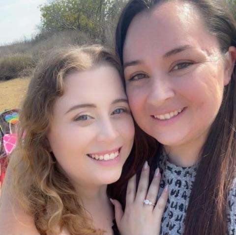 Shannon Dance and Annette England pose in this undated photo.