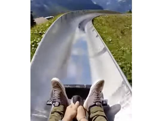 An alpine slide in Switzerland in 2022.